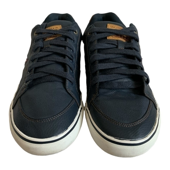 Levi’s Turner Men’s Sneakers Navy Blue Brown Lace-Up Athletic Shoes Size 12 - Picture 2 of 7